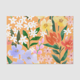 Botanisch, oranje bloemmotief naadloos patroon tissuepapier