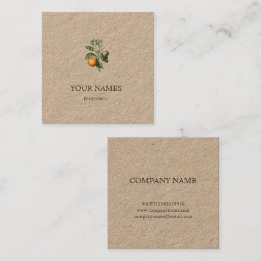 BOTANISCH "ORANJE BLOSSOM" REDOUTÉ VISITEKAARTJE (Voorkant / Achterkant)