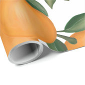 Botanisch Oranje Citrus Summer Greenery Garden Cadeaupapier (Rol Hoek)