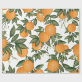 Botanisch Oranje Citrus Summer Greenery Garden Cadeaupapier (Vlak)