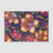 Botanisch Oranje Roze Floral Tissuepapier (Voorkant)