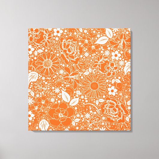 Botanisch Oranje schildoek Canvas Afdruk (Voorkant)