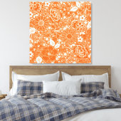 Botanisch Oranje schildoek Canvas Afdruk (Insitu (Slaapkamer))