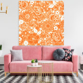 Botanisch Oranje schildoek Canvas Afdruk (Insitu (Woonkamer))