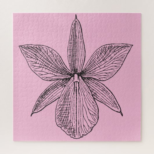 Botanisch orchidee Bleek Roze bloemkalk Legpuzzel (Verticaal)