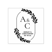 Botanisch Ovaal Monogram Rubber Stamp Rubberstempel (Afrduk)