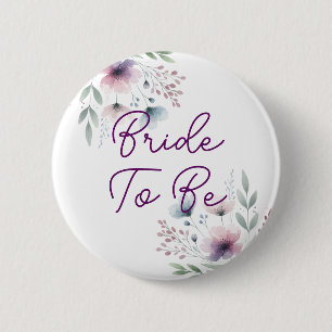 Botanisch Paars en Groen Bruid te Worden Ronde Button 5,7 Cm