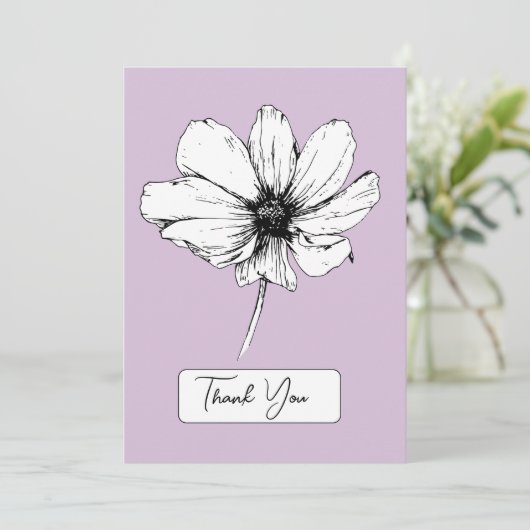 Botanisch Paars - Hartelijk dank - Kaart - Cosmos  (Staand voorkant)