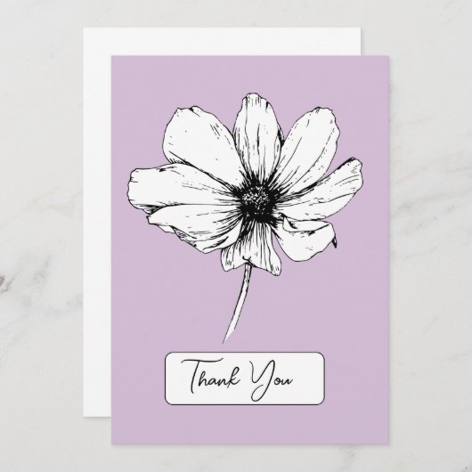 Botanisch Paars - Hartelijk dank - Kaart - Cosmos  (Voorkant / Achterkant)