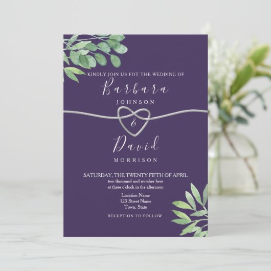 Botanisch Paars huwelijk Kaart (Staand voorkant)