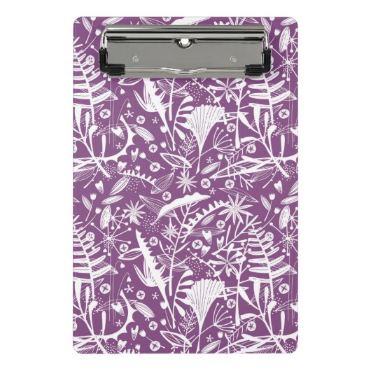 Botanisch Paars Modern Mini Klembord (Voorkant)