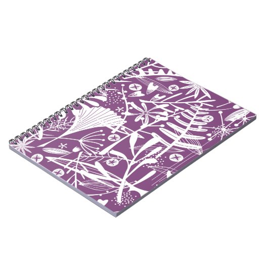 Botanisch Paars oliefilterpatroon Notitieboek (Linkerzijde)