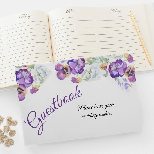 Botanisch paarse viooltjes gastenboek