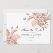 Botanisch Pampagras Watercolor Bloemig Save The Date (Voorkant)