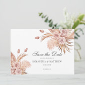 Botanisch Pampagras Watercolor Bloemig Save The Date (Staand voorkant)