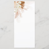 Botanisch Pampagras Woestijnpalmen Bruiloft Menu (Achterkant)