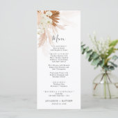Botanisch Pampagras Woestijnpalmen Bruiloft Menu (Staand voorkant)
