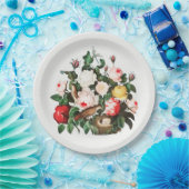  BOTANISCH PAPIERBORD MET VOGELNEST PAPIEREN BORDJE (Feest)