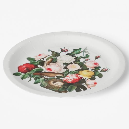  BOTANISCH PAPIERBORD MET VOGELNEST PAPIEREN BORDJE (Gekanteld)