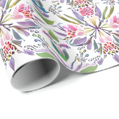 botanisch pastelpatroon - Retro Floral Cadeaupapier (Rol Hoek)