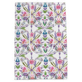  botanisch pastelpatroon - Retro Floral Medium Cadeauzakje (Achterkant)