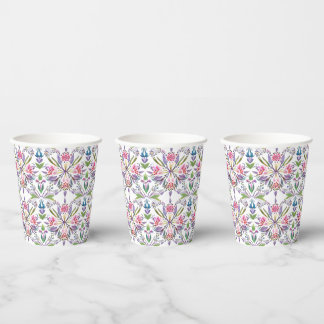  botanisch pastelpatroon - Retro Floral Papieren Bekers