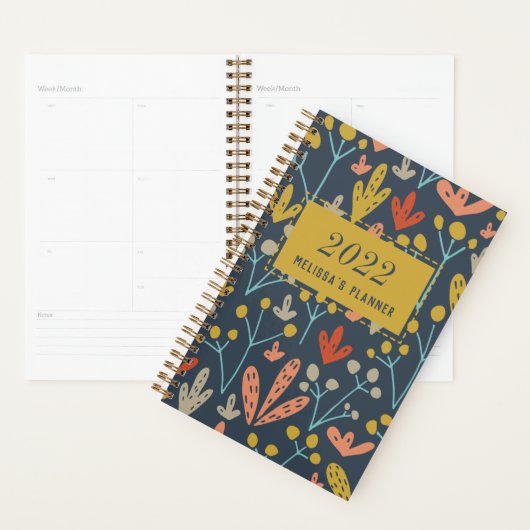 Botanisch patroon aangepast jaar 2022 planner (Display)
