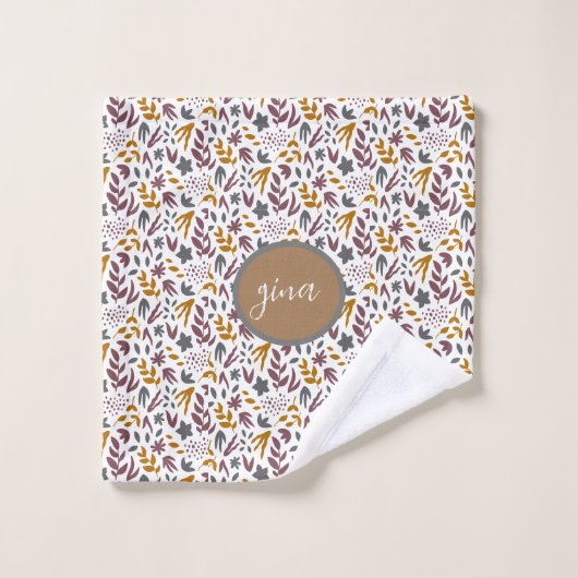 Botanisch Patroon Aanpassen Bad Handdoek (Wasdoekje)