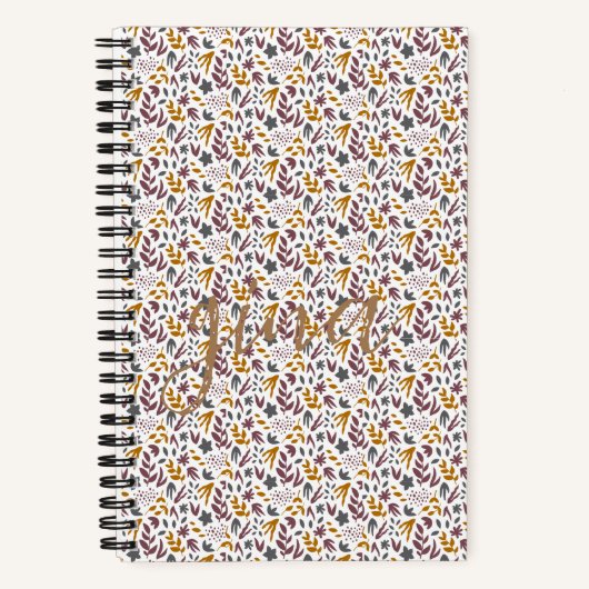 Botanisch Patroon Aanpassen Notitieboek (Voorkant)