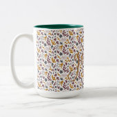 Botanisch Patroon Aanpassen Tweekleurige Koffiemok (Links)