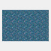 Botanisch patroon blauw inpakpapier (Voorkant 3)
