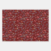 Botanisch patroon blauw inpakpapier (Voorkant)