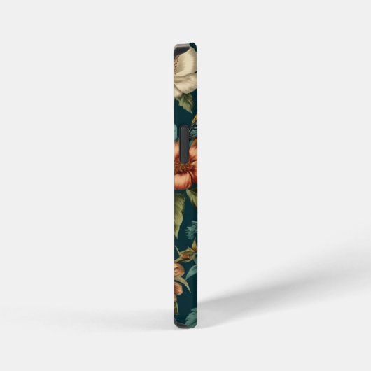 Botanisch patroon  bloemvogels monogram iPhone hoesje (Rechterkant)