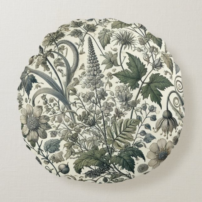 Botanisch patroon gooien kussen (Voorkant)