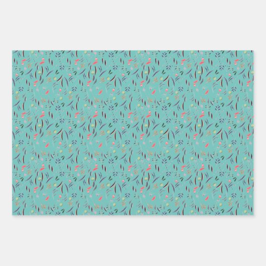 Botanisch patroon grijs groen inpakpapier (Voorkant 2)