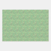 Botanisch patroon grijs groen inpakpapier vel (Voorkant 3)