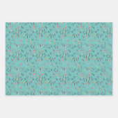 Botanisch patroon grijs groen inpakpapier vel (Voorkant 2)