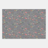 Botanisch patroon grijs groen inpakpapier vel (Voorkant)