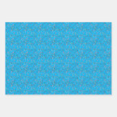 Botanisch patroon groen geel blauw inpakpapier (Voorkant 3)