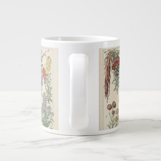 botanisch patroon grote koffiekop (Achterkant)