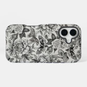Botanisch patroon iPhone 16 hoesje (Achterkant horizontaal)