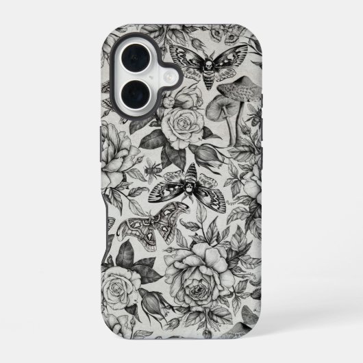 Botanisch patroon iPhone 16 hoesje (Achterkant)