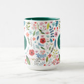 Botanisch Patroon Leuke Kleurrijke Bladen & Bloeme Mok (Midden)