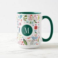 Botanisch Patroon Leuke Kleurrijke Bladen & Bloeme