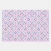 Botanisch patroon met blauw, lavendel en roze inpakpapier vel (Voorkant)