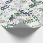 Botanisch patroon met groene bladeren rode accente cadeaupapier (Hoek)