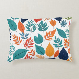 Botanisch patroon met tropische bladeren op wit accent kussen