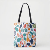Botanisch patroon met tropische bladeren op wit tote bag (Voorkant)