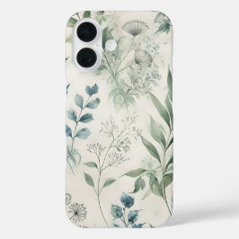 Botanisch patroon met zachte Waterverf iPhone 16 Hoesje