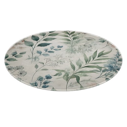 Botanisch patroon met zachte Waterverf Snijplank (Hoek)